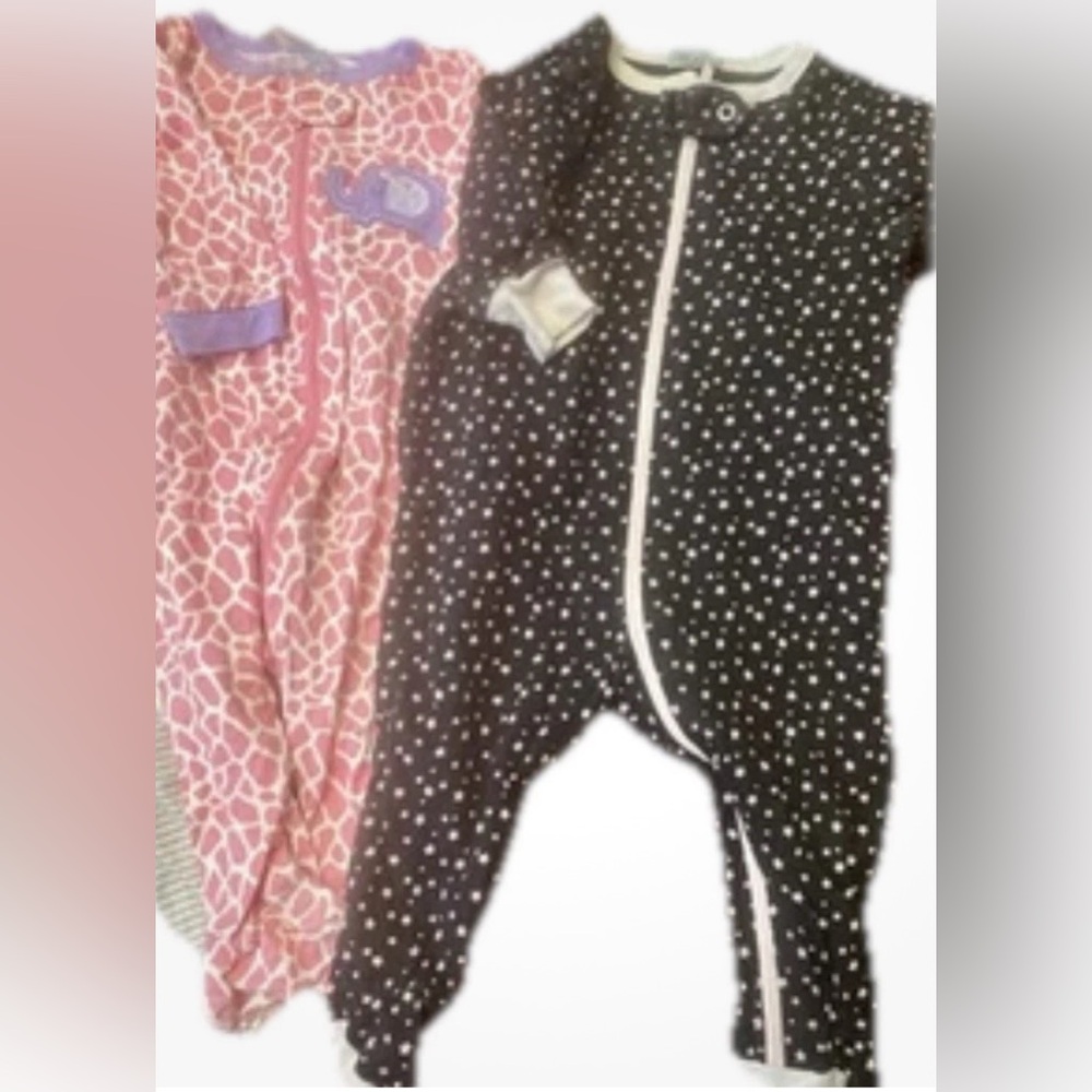 Baby Sleeper 5 Piece Lot 0-3 Month Sleepers Animals and Flowers - Picture 2 of 4